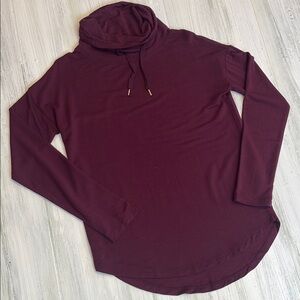 A New Day Long-Sleeve, Burgundy Maroon Lightweight Cowl Neck Sweatshirt Sz S